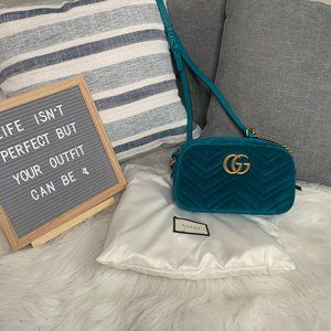 Gorgeous Gucci Velvet Marmont Camera Bag